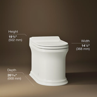 Claude one-piece elongated smart toilet in white by Kohler
