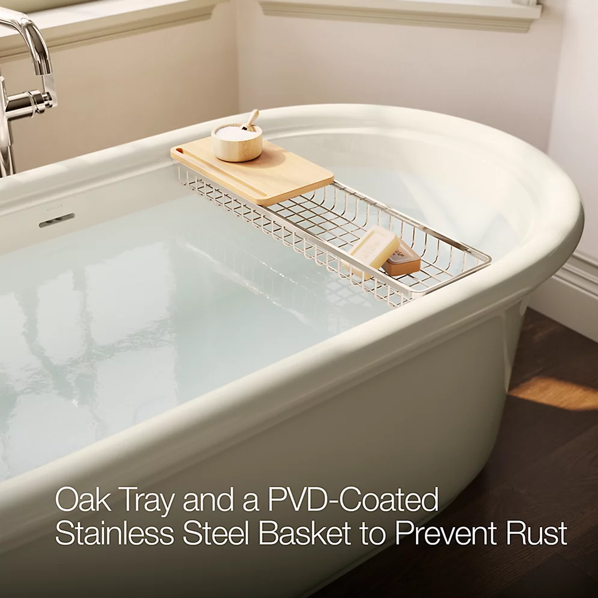 CLAUDE™ Two-Piece Bath Caddy by Studio McGee on bathtub by Kohler