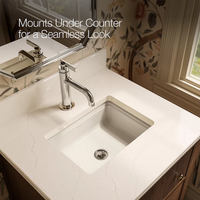 Claude™ undermount bathroom sink by Studio McGee from Kohler in bathroom setting