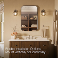 Claude™ rectangular framed mirror by Studio McGee from Kohler in bathroom setting