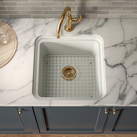 AUDRINE™ undermount bar sink by Kohler in white with gold faucet