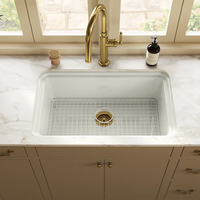 AUDRINE™ undermount single-bowl kitchen sink by Kohler with gold faucet