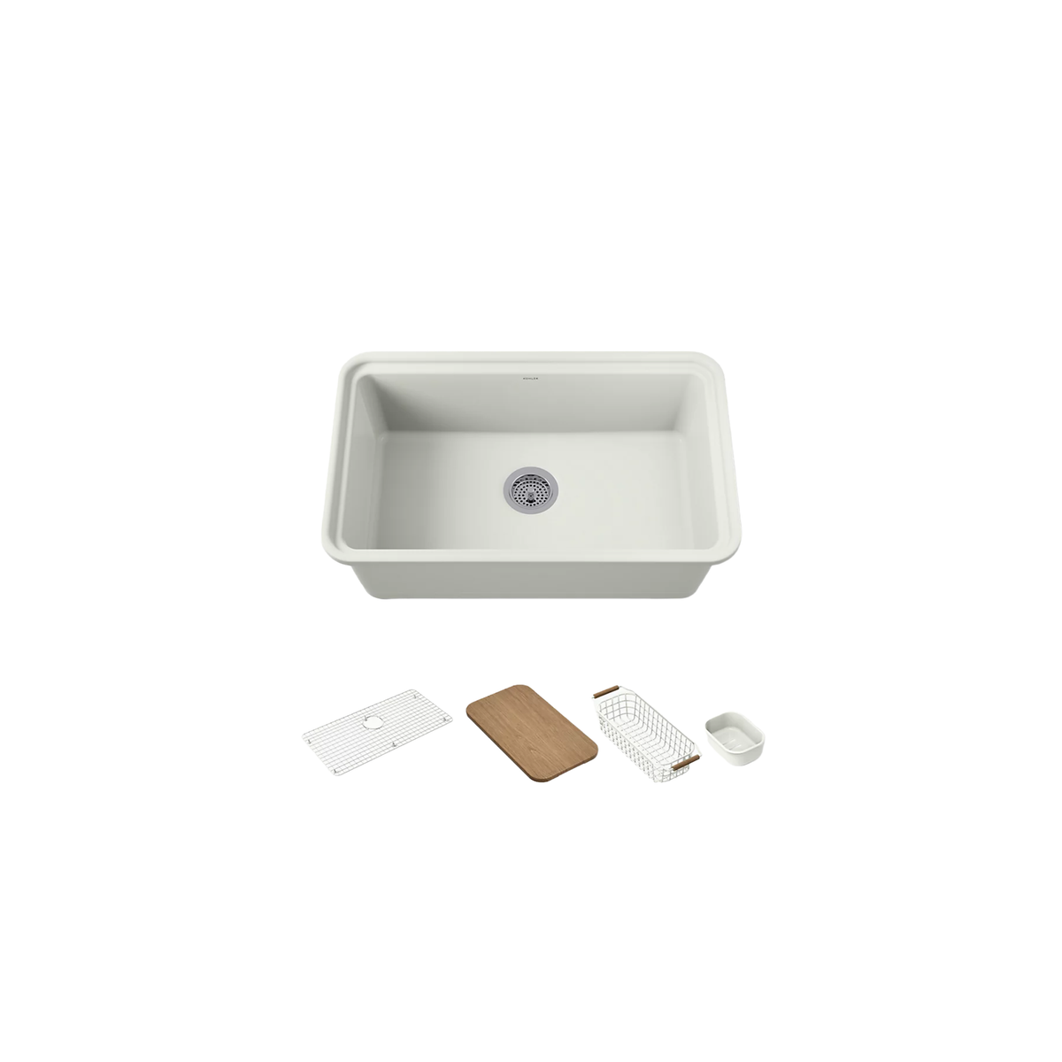 Audrine™ undermount single-bowl kitchen sink with accessories by Kohler
