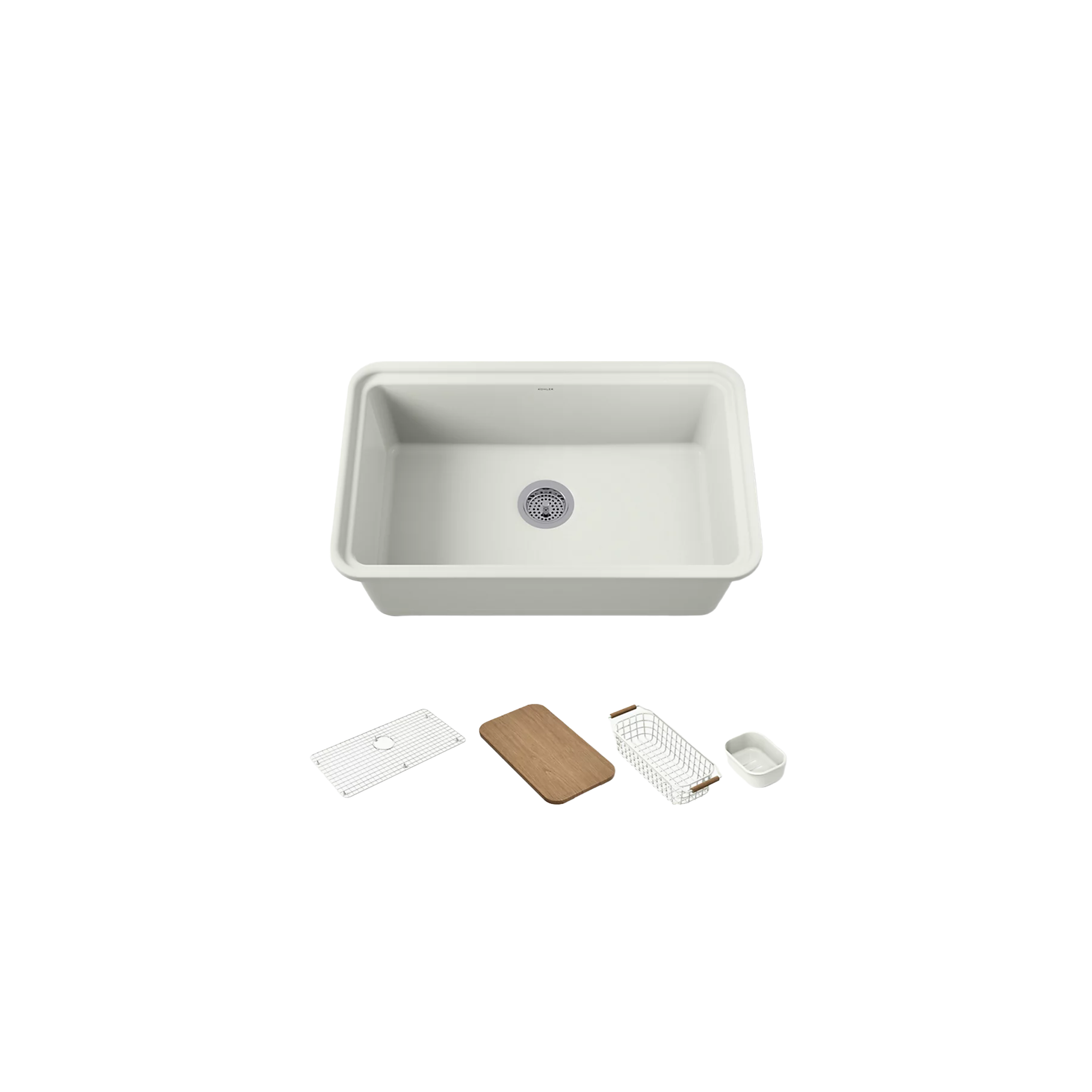 Audrine™ undermount single-bowl kitchen sink with accessories by Kohler
