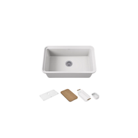 AUDRINE™ undermount single-bowl kitchen sink by Kohler in white with accessories