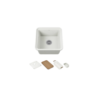 Audrine™ undermount bar sink by Studio McGee in white with accessories by Kohler