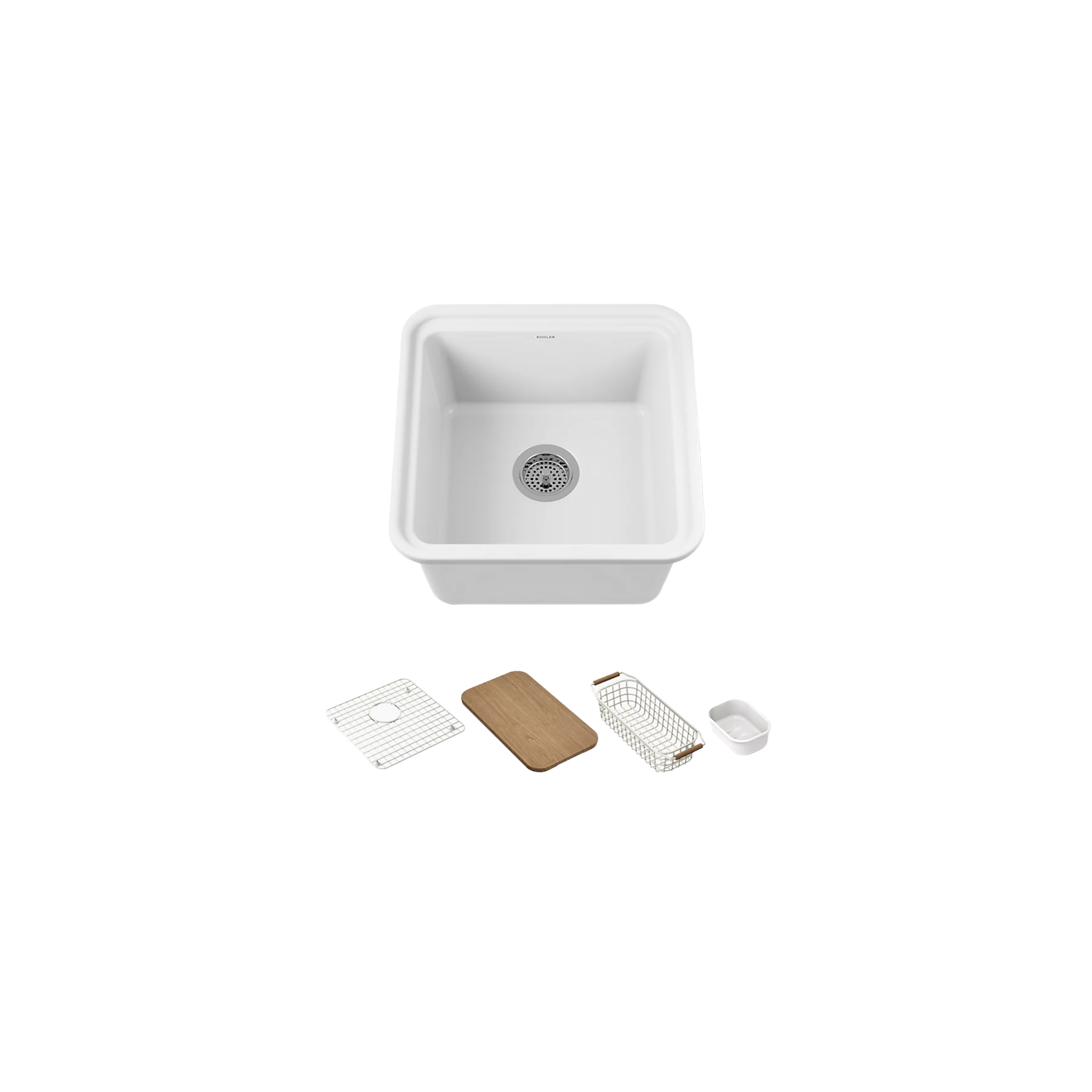 Audrine™ undermount bar sink by Studio McGee with accessories by Kohler
