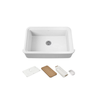 AUDRINE™ undermount single-bowl farmhouse kitchen sink by Kohler in white
