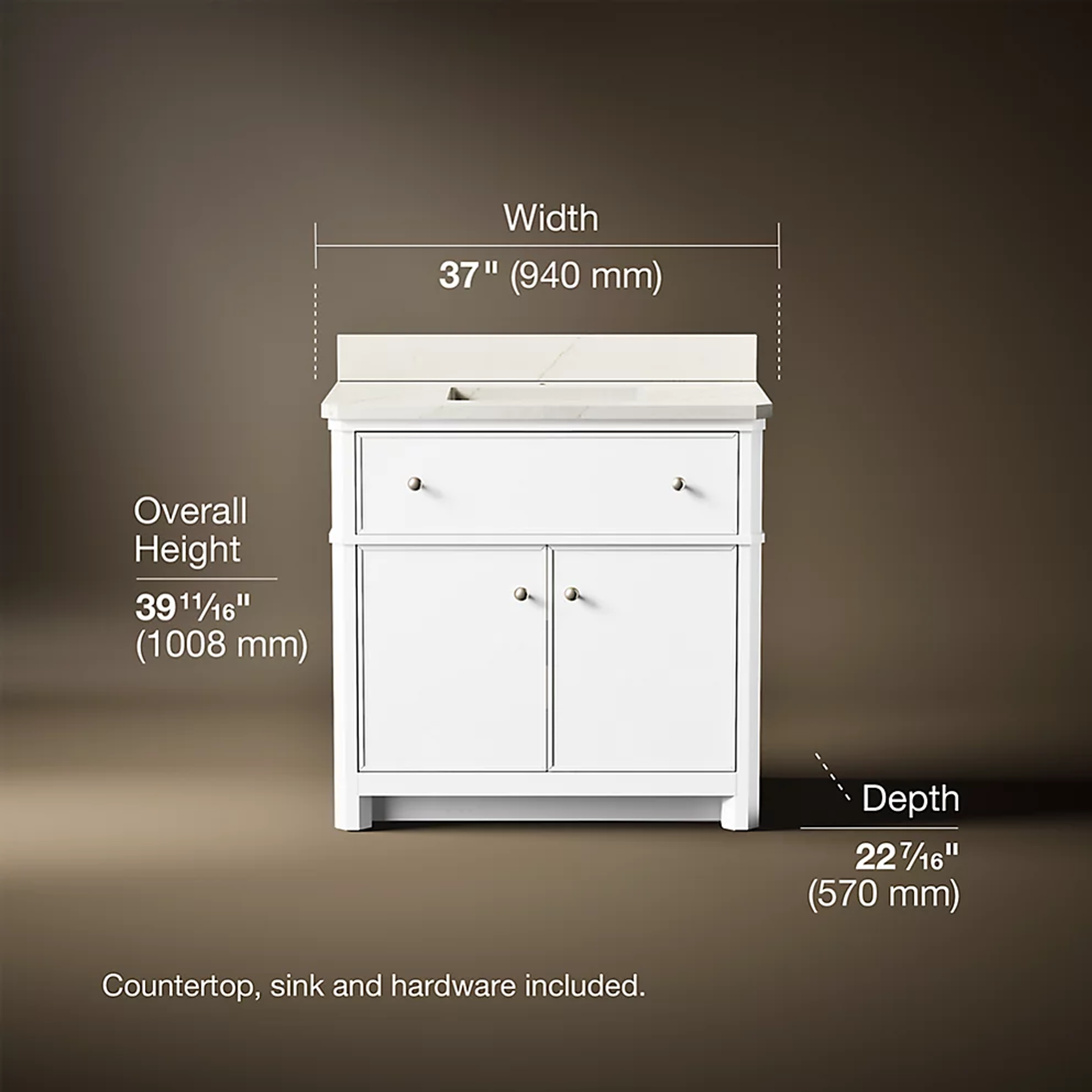 Claude™ bathroom vanity cabinet by Studio McGee from Kohler in white