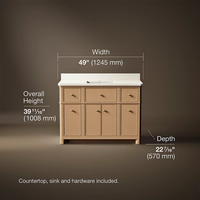Claude™ bathroom vanity cabinet by Studio McGee with countertop by Kohler