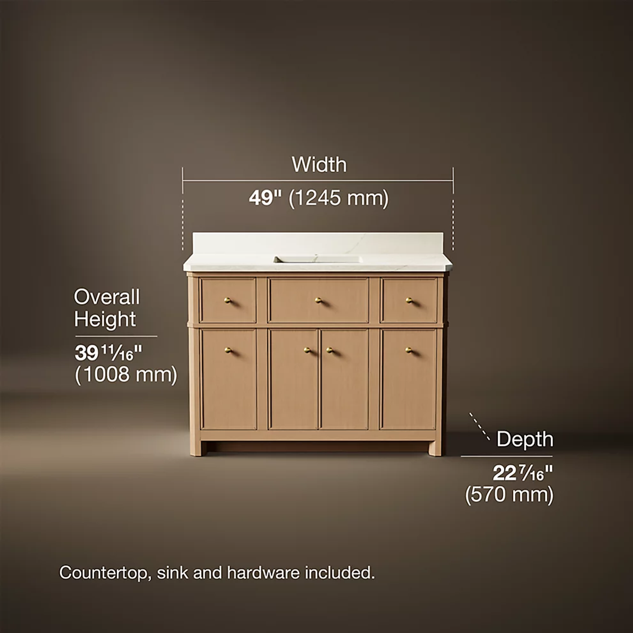 Claude™ bathroom vanity cabinet by Studio McGee with countertop by Kohler