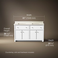 Claude™ bathroom vanity cabinet by Studio McGee from Kohler in white