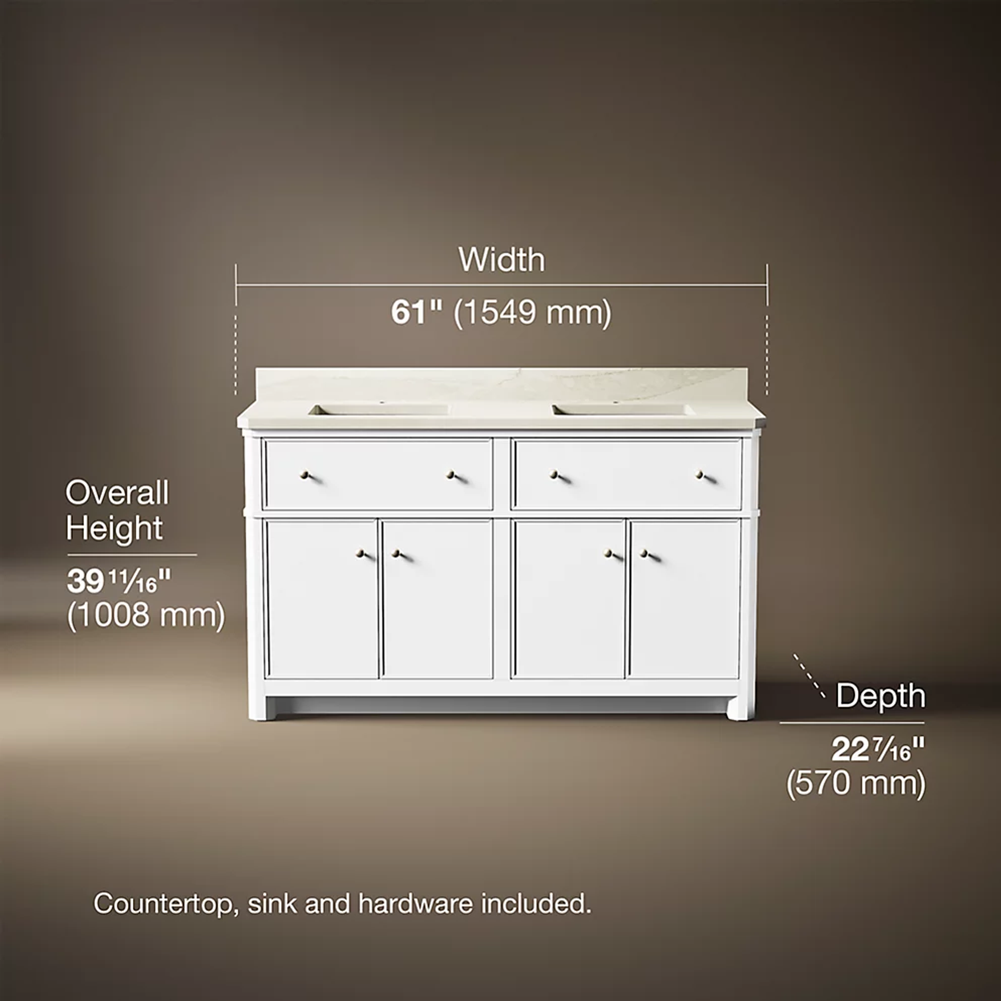 Claude™ bathroom vanity cabinet by Studio McGee from Kohler in white