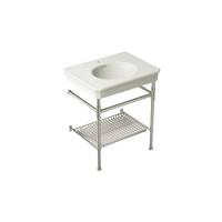Claude™ Console Table Bathroom Sink by Kohler in white with metal frame