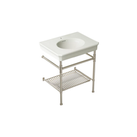 Claude™ console table bathroom sink by Studio McGee from Kohler in brushed nickel finish