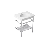 CLAUDE™ console table bathroom sink by Studio McGee from Kohler with polished chrome frame