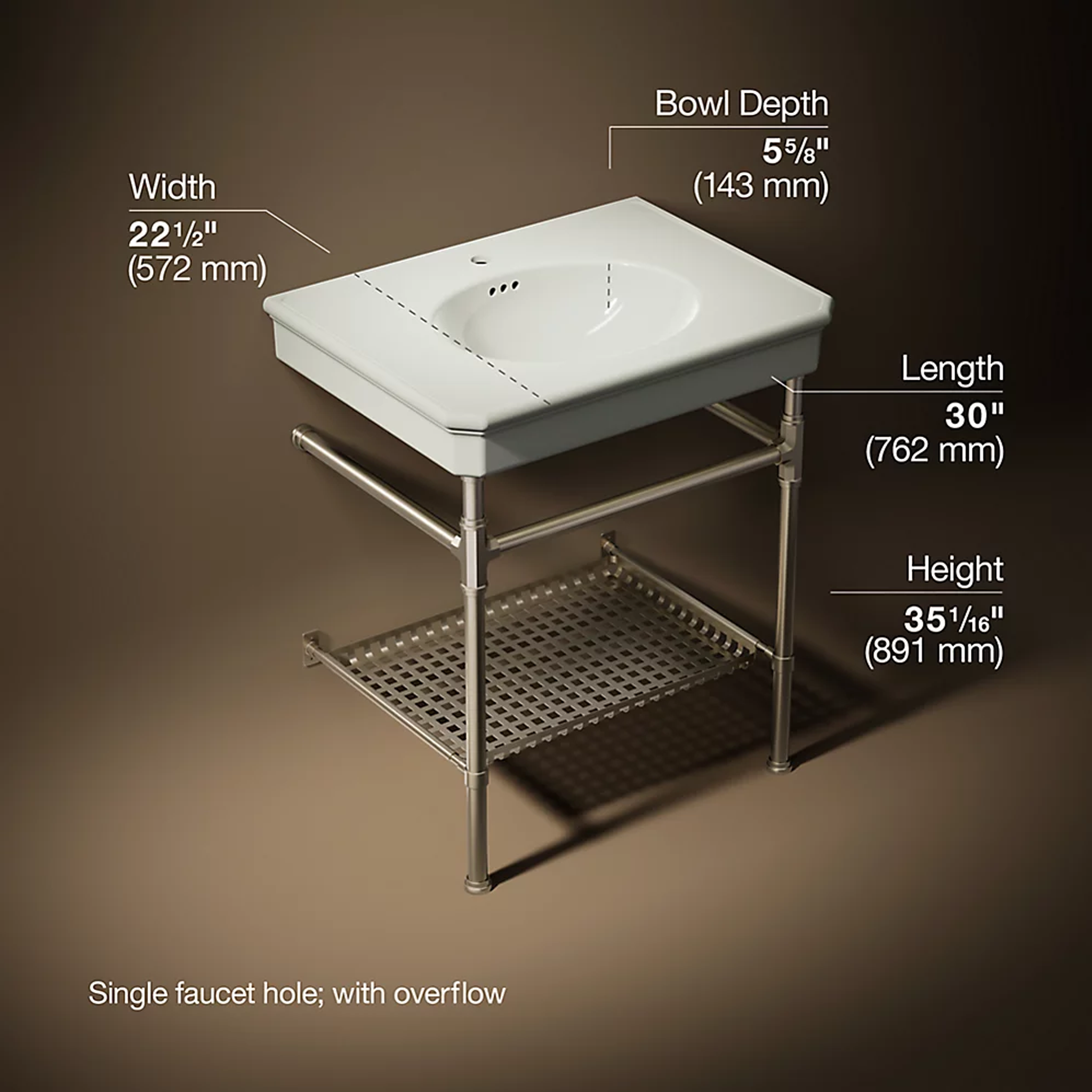 Claude™ console table bathroom sink by Studio McGee from Kohler