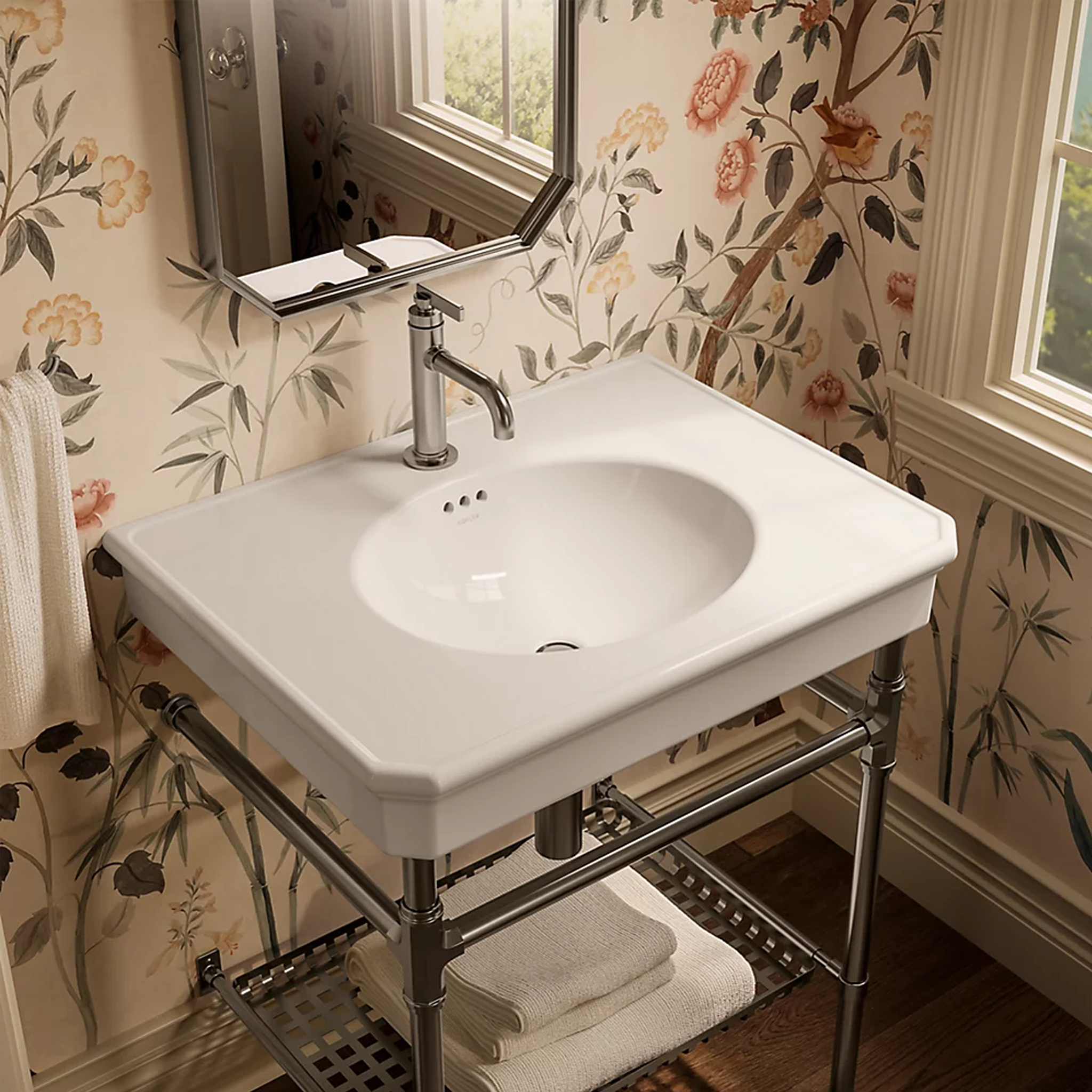 Claude™ console table bathroom sink by Studio McGee from Kohler in white