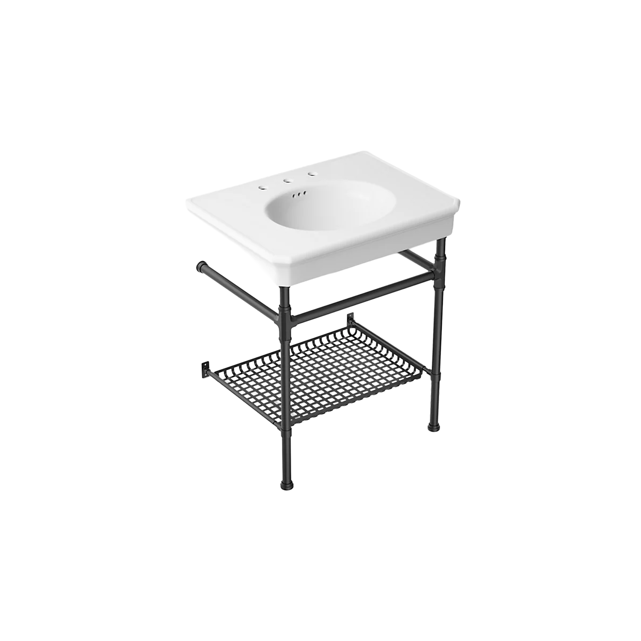 Claude™ console table bathroom sink by Studio McGee with black metal frame by Kohler