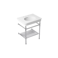 CLAUDE™ Console Table Bathroom Sink by Kohler in white with polished chrome