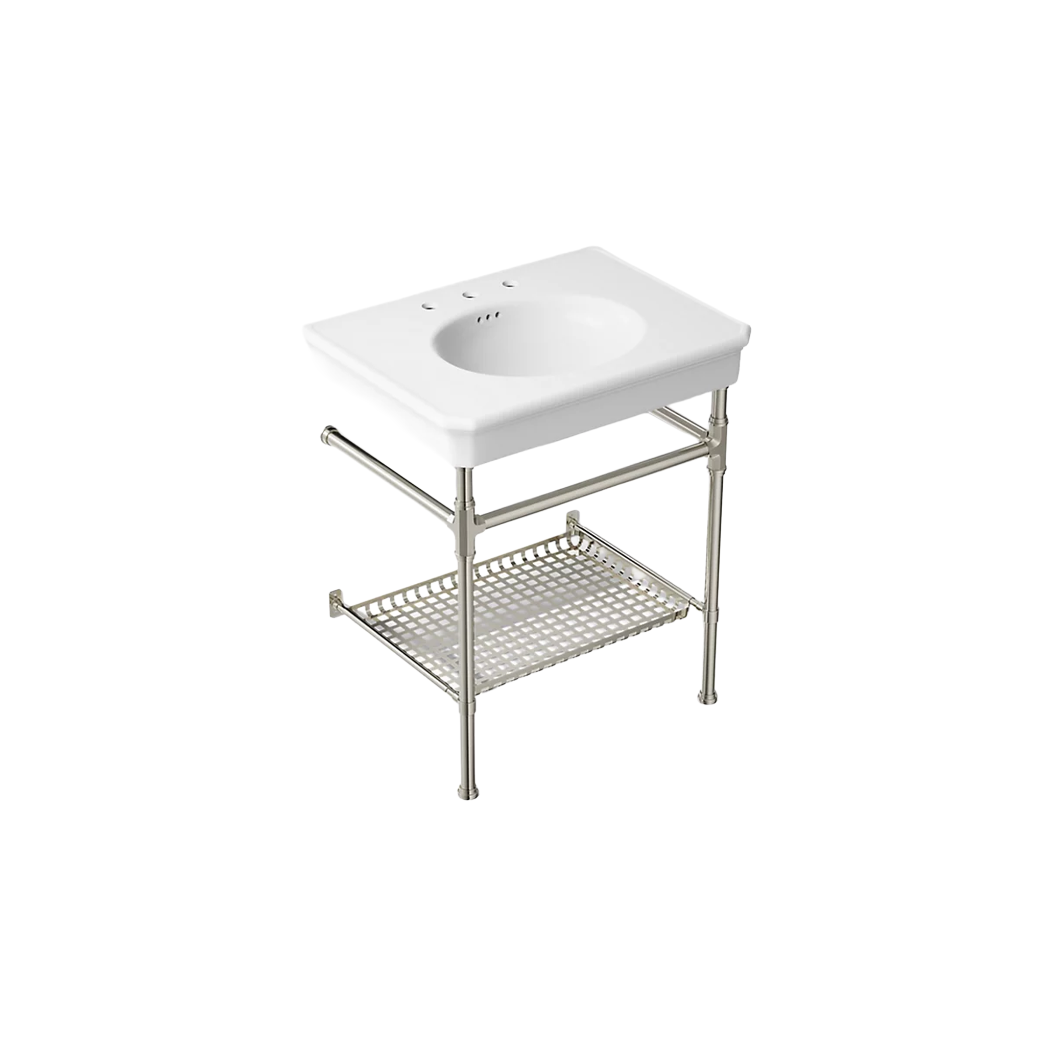 Claude™ Console Table Bathroom Sink with polished nickel base by Kohler