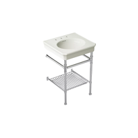 Claude™ console table widespread bathroom sink by Studio McGee with polished chrome base by Kohler
