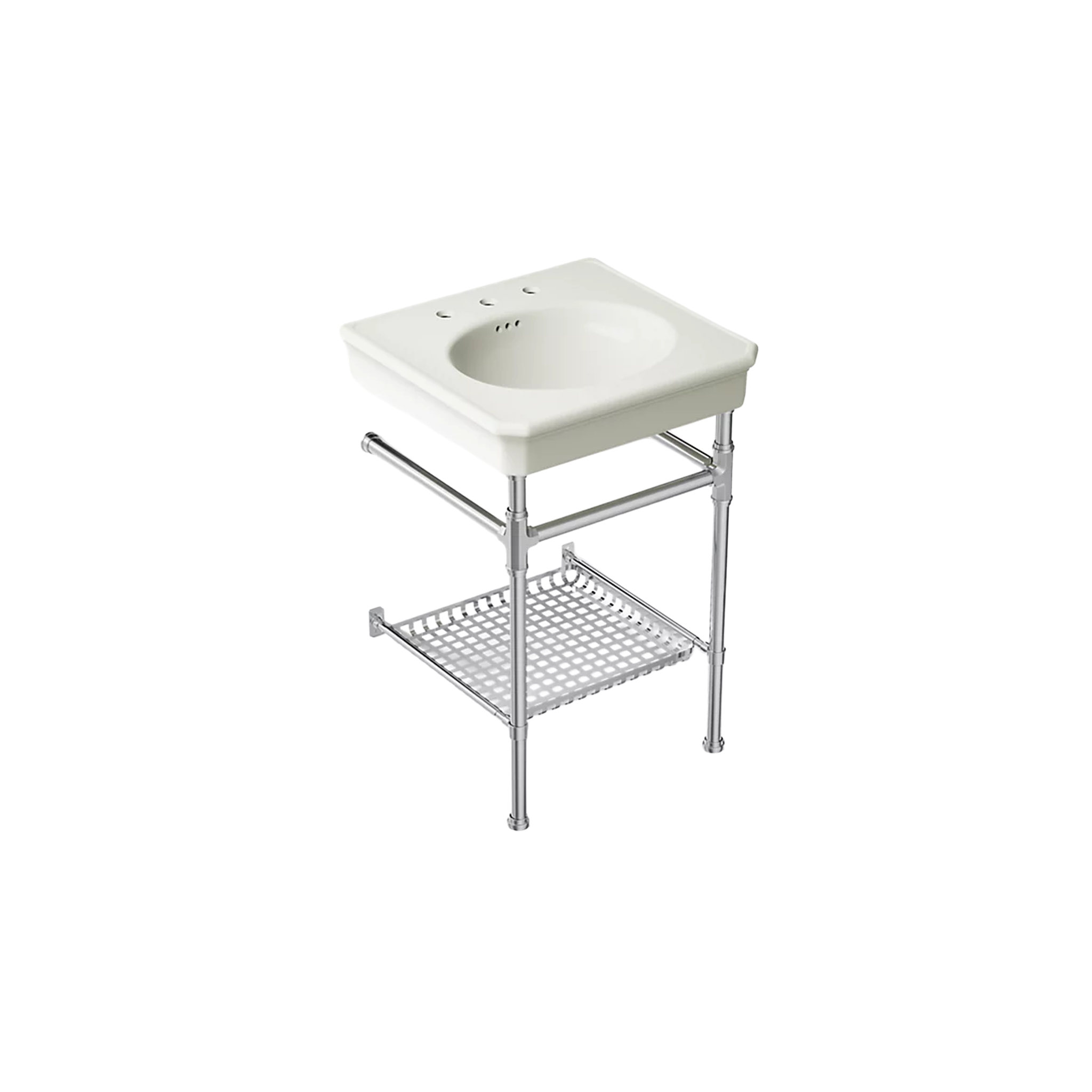Claude™ console table widespread bathroom sink by Studio McGee with polished chrome base by Kohler