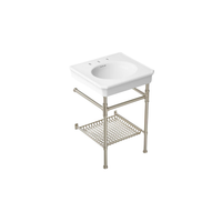Claude™ console table bathroom sink by Studio McGee from Kohler in white with brushed nickel