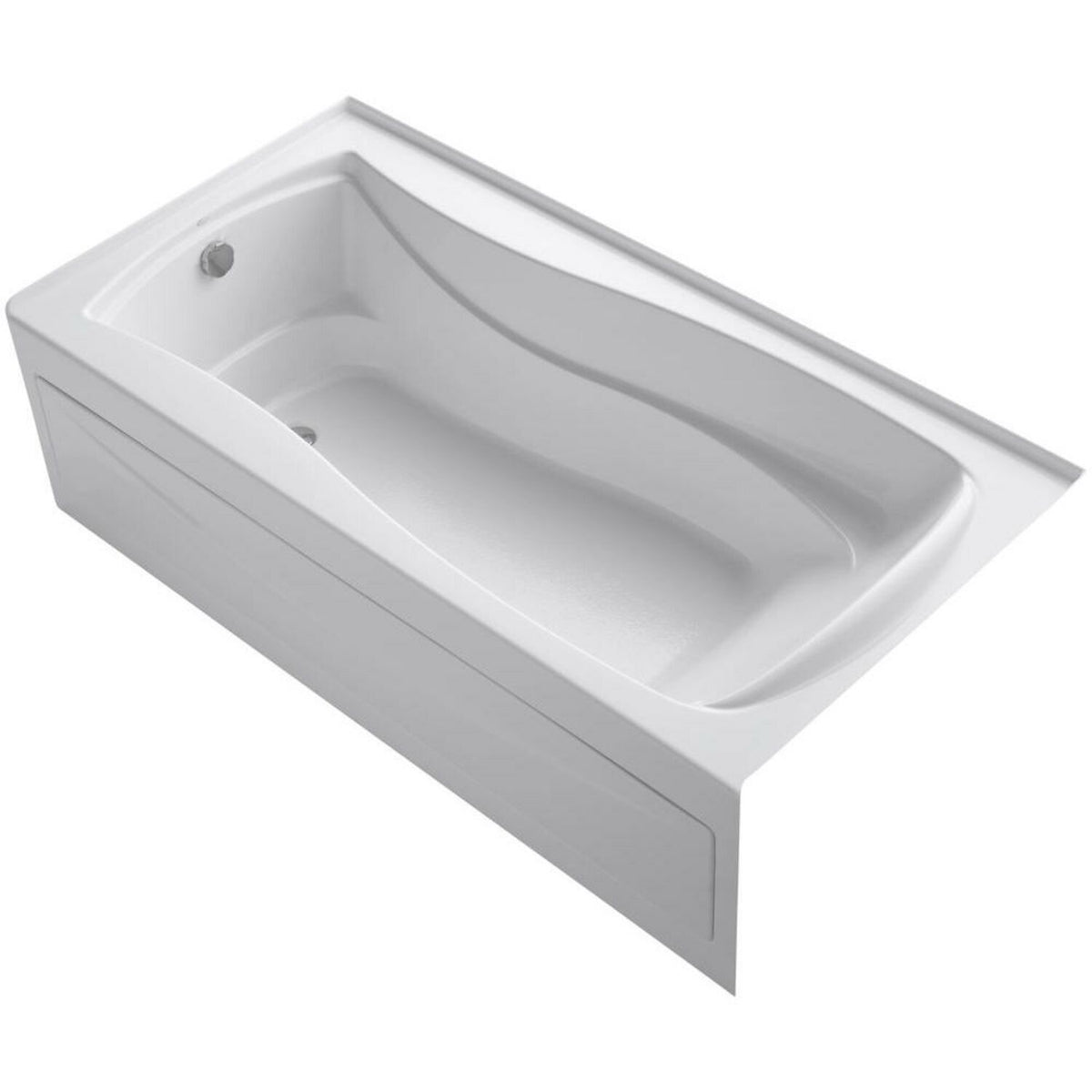 KOHLER Mariposa 5 ft. Left-Hand Drain with Integral Farmhouse Flange Rectangular Alcove Whirlpool Bathtub in White