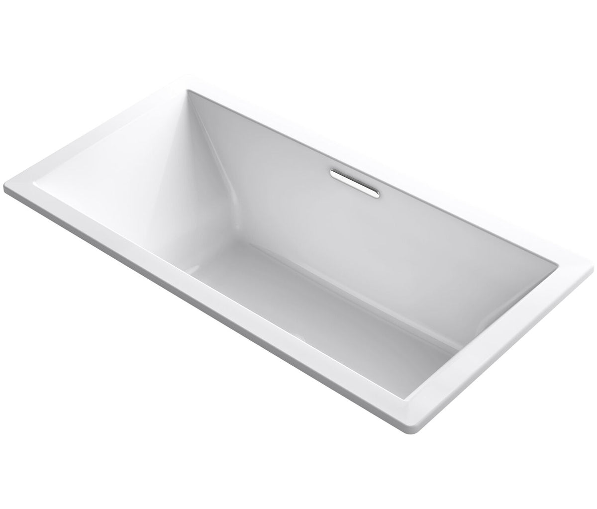 KOHLER Underscore Rectangle 72 in. Rectangular Drop-in Bathtub with Bask Heated Surface in White