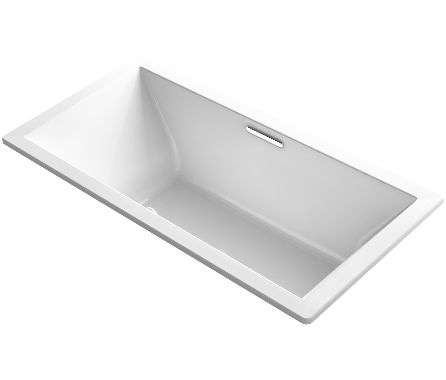 KOHLER Underscore 72 in. x 36 in. Rectangular Soaking Bathtub with Center Drain in White, Bask