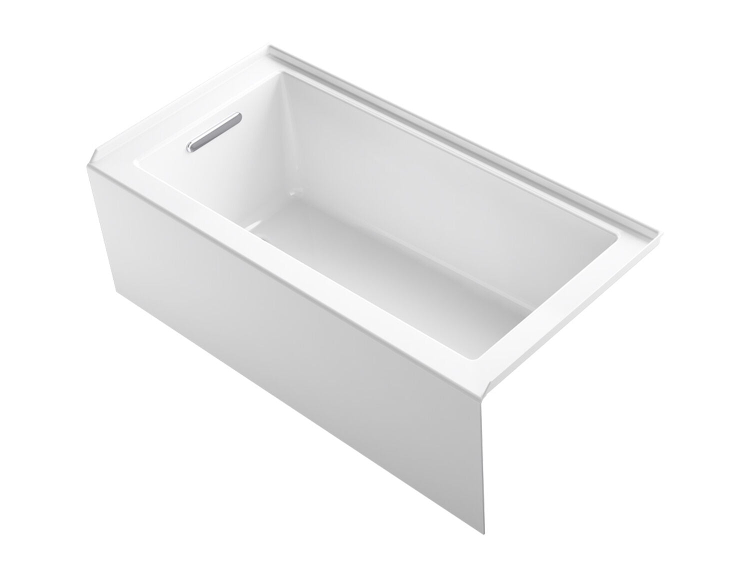 KOHLER Underscore 60 in. Left Drain Rectangular Alcove Bathtub with Integral Apron and Integral Flange in White