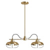 MODERN FARM 2-LIGHT LINEAR CHANDELIER