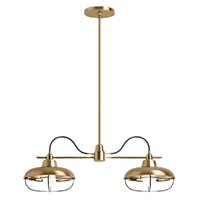 MODERN FARM 2-LIGHT LINEAR CHANDELIER