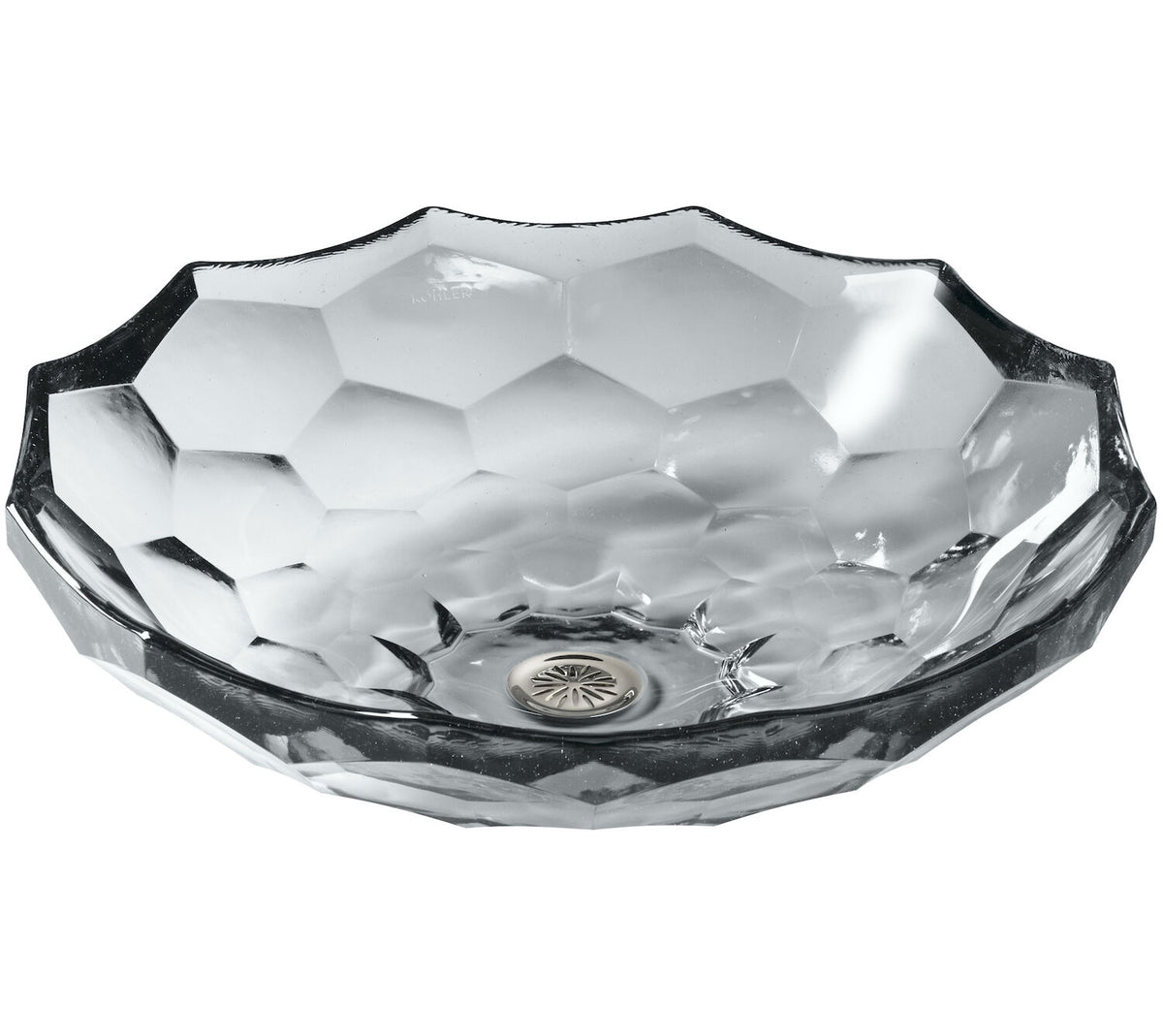 BRIOLETTE™ VESSEL FACETED GLASS BATHROOM SINK