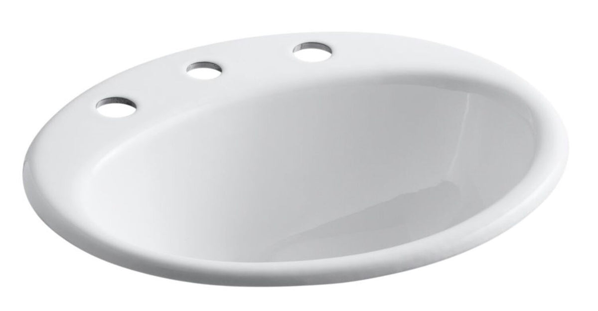 FARMINGTON® DROP IN BATHROOM SINK WITH 8-INCH WIDESPREAD FAUCET HOLES