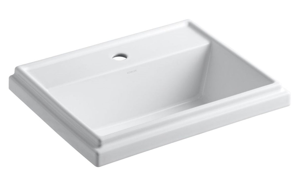 TRESHAM® RECTANGULAR DROP IN BATHROOM SINK WITH SINGLE FAUCET HOLE