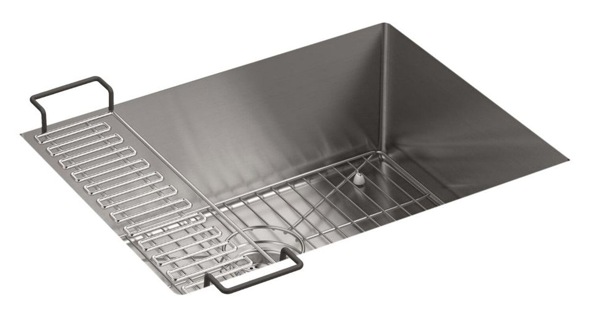 STRIVE® 24 X 18-1/4 X 9-5/16 INCHES UNDER-MOUNT SINGLE BOWL KITCHEN SINK WITH SINK RACK