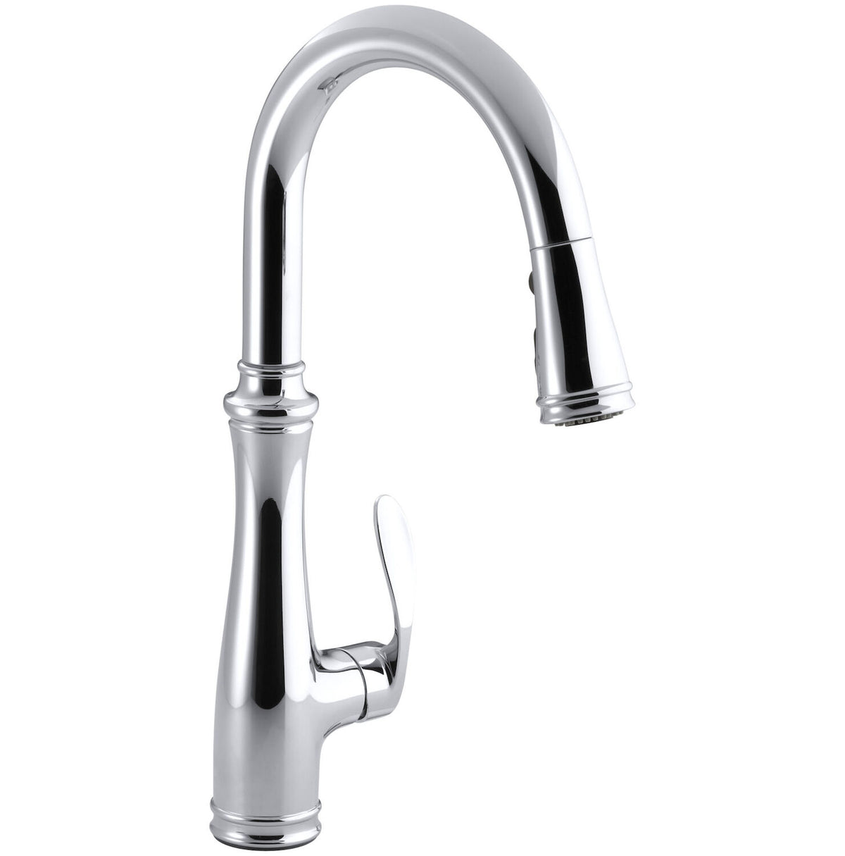 BELLERA(R) SINGLE-HOLE OR THREE-HOLE KITCHEN SINK FAUCET WITH PULL-DOWN 16-3/4-INCH SPOUT AND RIGHT-HAND LEVER HANDLE, DOCKNETIK(R) MAGNETIC DOCKING SYSTEM, AND A 3-FUNCTION SPRAYHEAD FEATURING SWEEP(R) SPRAY - robinsonco.ca