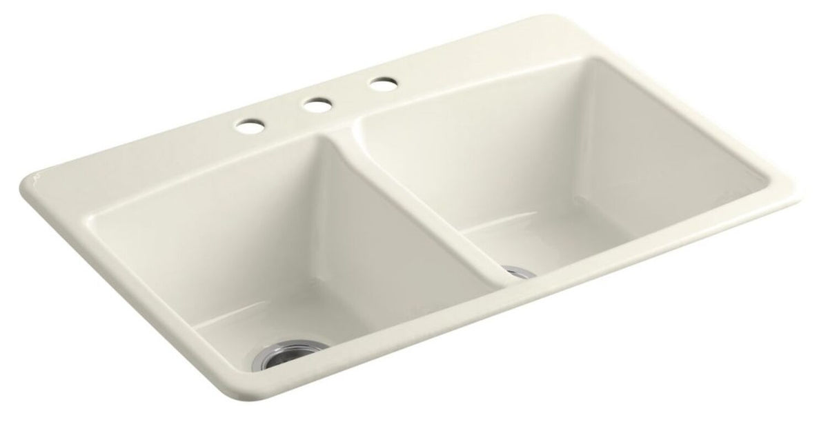 BROOKFIELD 33 X 22 X 9-5/8 INCHES TOP-MOUNT DOUBLE-EQUAL KITCHEN SINK WITH SINGLE FAUCET HOLE - robinsonco.ca