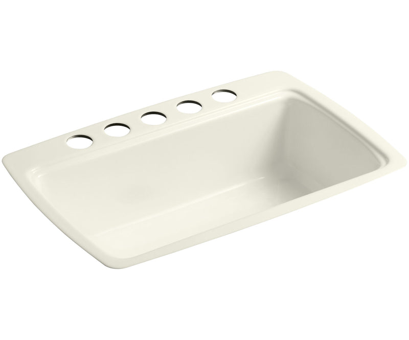 CAPE DORY® 33 X 22 X 9-5/8 INCHES UNDER-MOUNT SINGLE-BOWL KITCHEN SINK WITH 5 OVERSIZE FAUCET HOLES