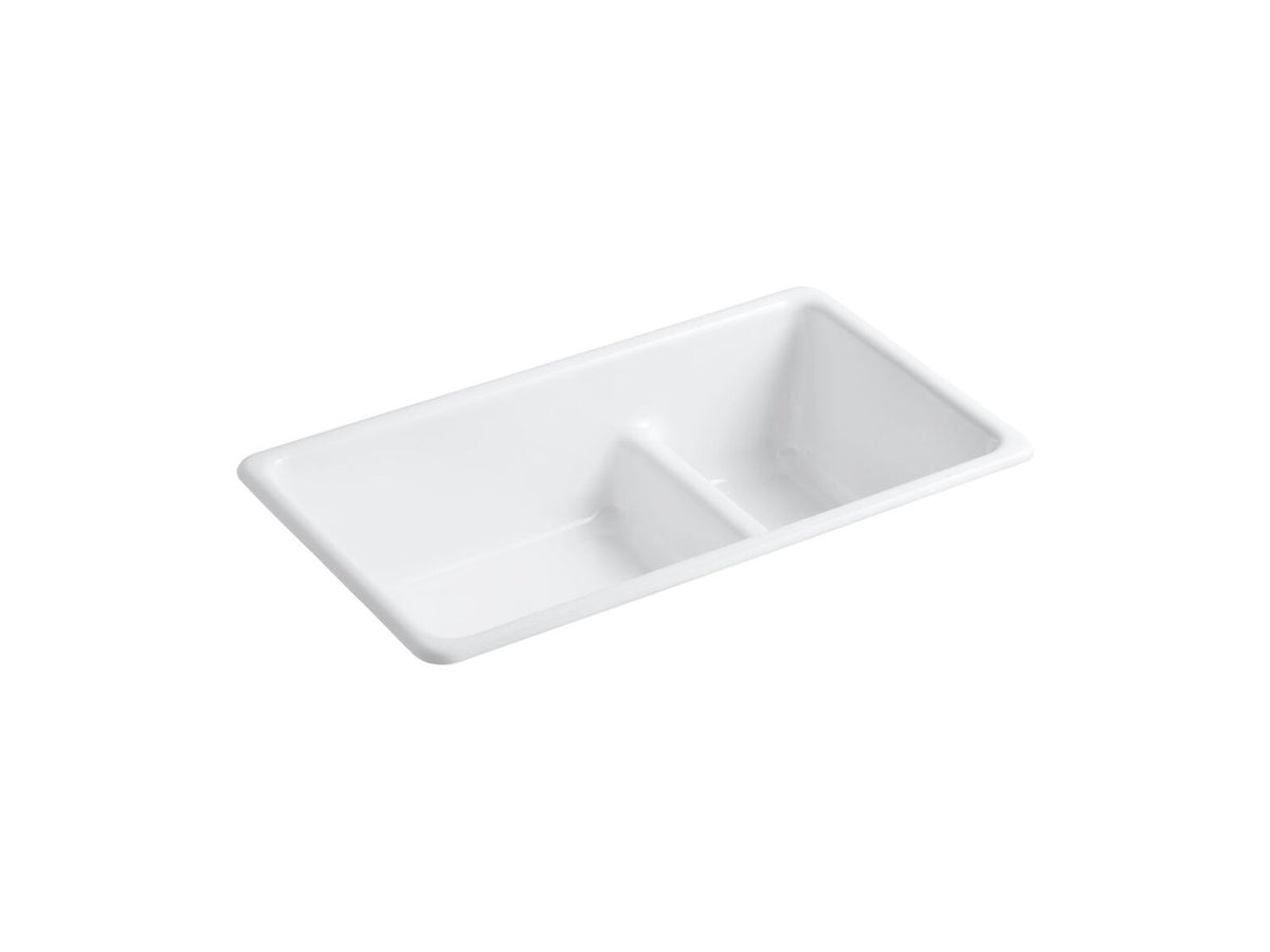 IRON/TONES® 33 X 18-3/4 X 9-5/8 INCHES TOP-/UNDER-MOUNT SMART DIVIDE® LARGE/MEDIUM KITCHEN SINK