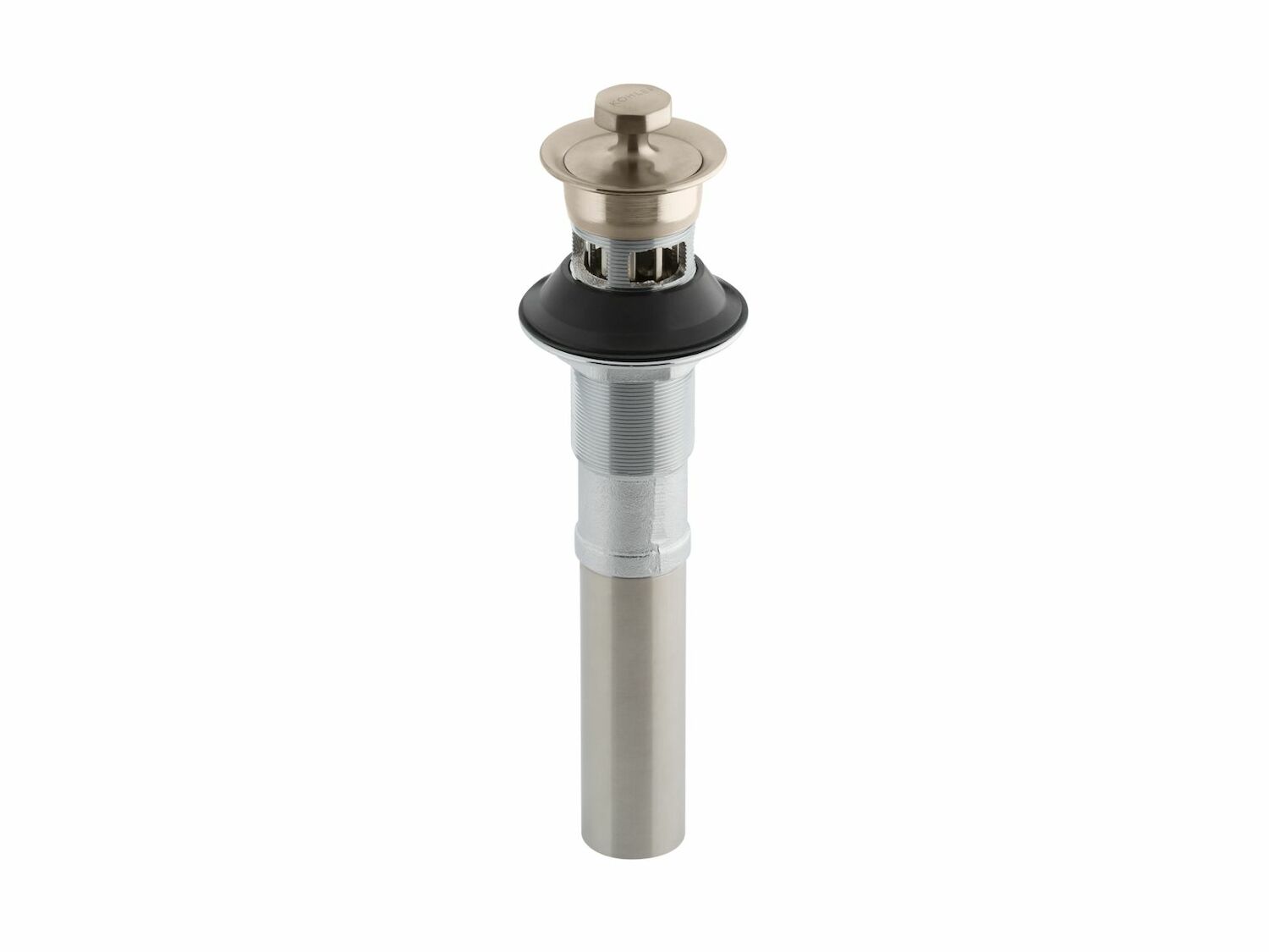 BATHROOM SINK DRAIN WITH NON-REMOVABLE METAL STOPPER AND OVERFLOW - robinsonco.ca