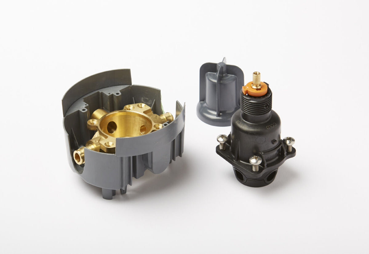 RITE-TEMP(R) PRESSURE-BALANCING VALVE BODY AND CARTRIDGE KIT WITH PEX EXPANSION CONNECTIONS