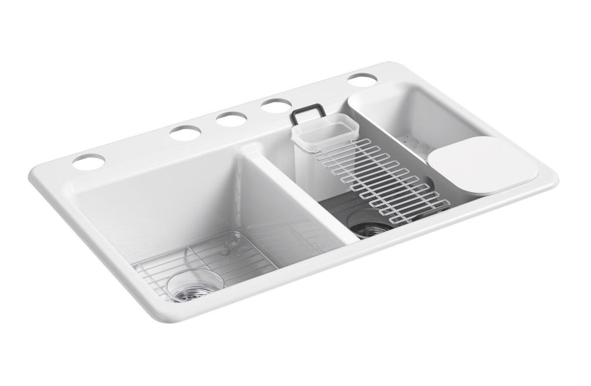 RIVERBY 33" UNDERMOUNT DOUBLE-BOWL WORKSTATION KITCHEN SINK