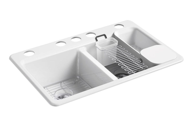 RIVERBY 33" UNDERMOUNT DOUBLE-BOWL WORKSTATION KITCHEN SINK