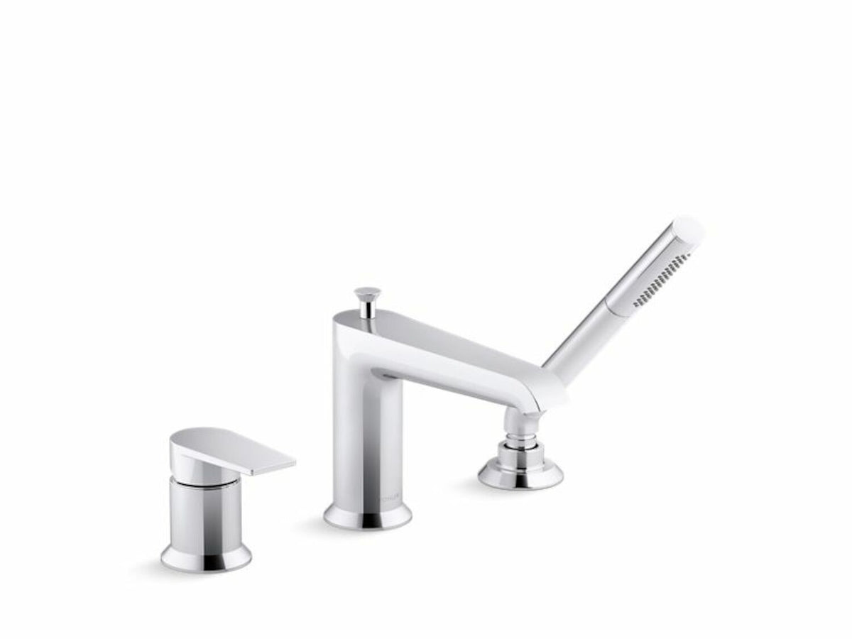 HINT SINGLE-HANDLE DECK-MOUNT BATH FAUCET WITH HANDSHOWER