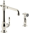 ARTIFACTS® 2-HOLE KITCHEN SINK FAUCET WITH 13-1/2-INCH SWING SPOUT AND MATCHING FINISH TWO-FUNCTION SIDESPRAY WITH SWEEP® AND BERRYSOFT® SPRAY, VICTORIAN SPOUT DESIGN - robinsonco.ca
