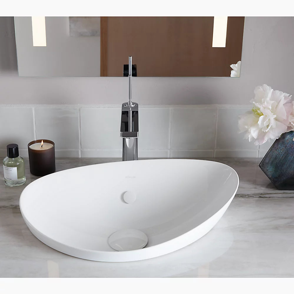 VEIL™ 21" OVAL SEMI-RECESSED VESSEL BATHROOM SINK - robinsonco.ca
