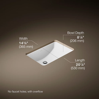 LADENA® 20-7/8 X 14-3/8 X 8-1/8 INCHES UNDERMOUNT BATHROOM SINK - robinsonco.ca